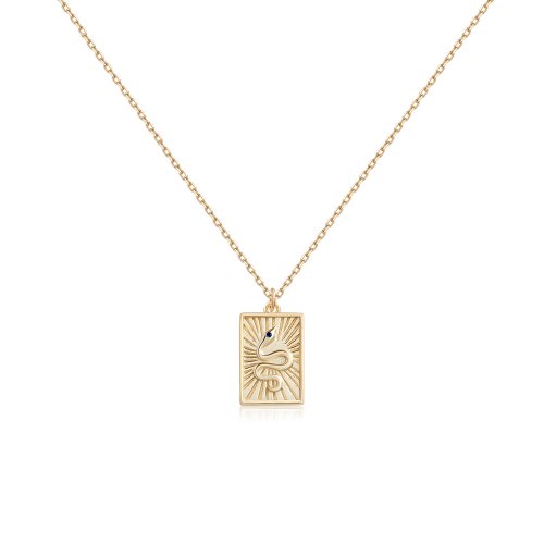 Snake Rectangle Pendant Necklace