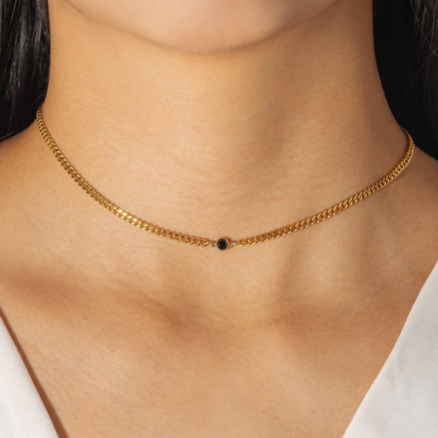 Curb Chain Bezel Choker