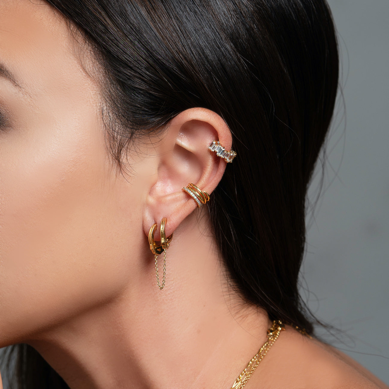 Embellished Baguette Ear Cuff