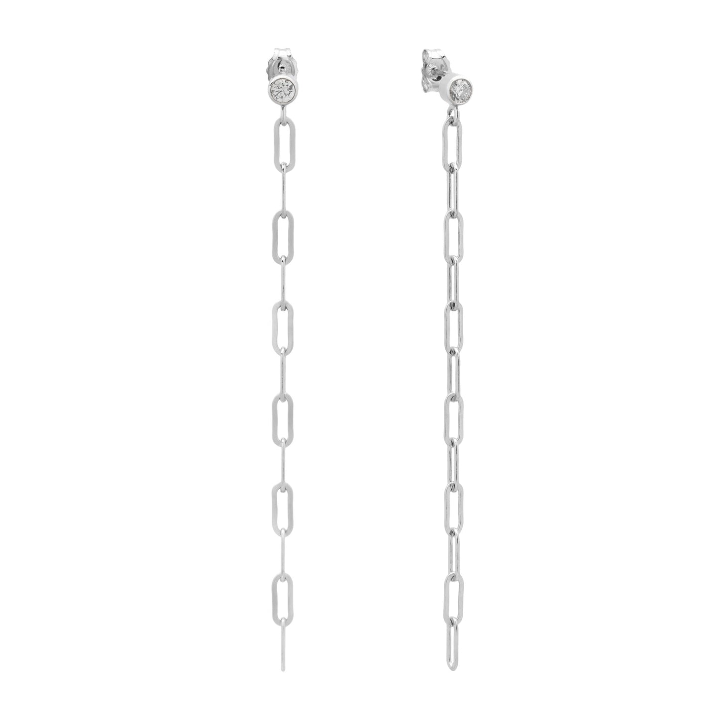 Bezel Chain Drop Earrings