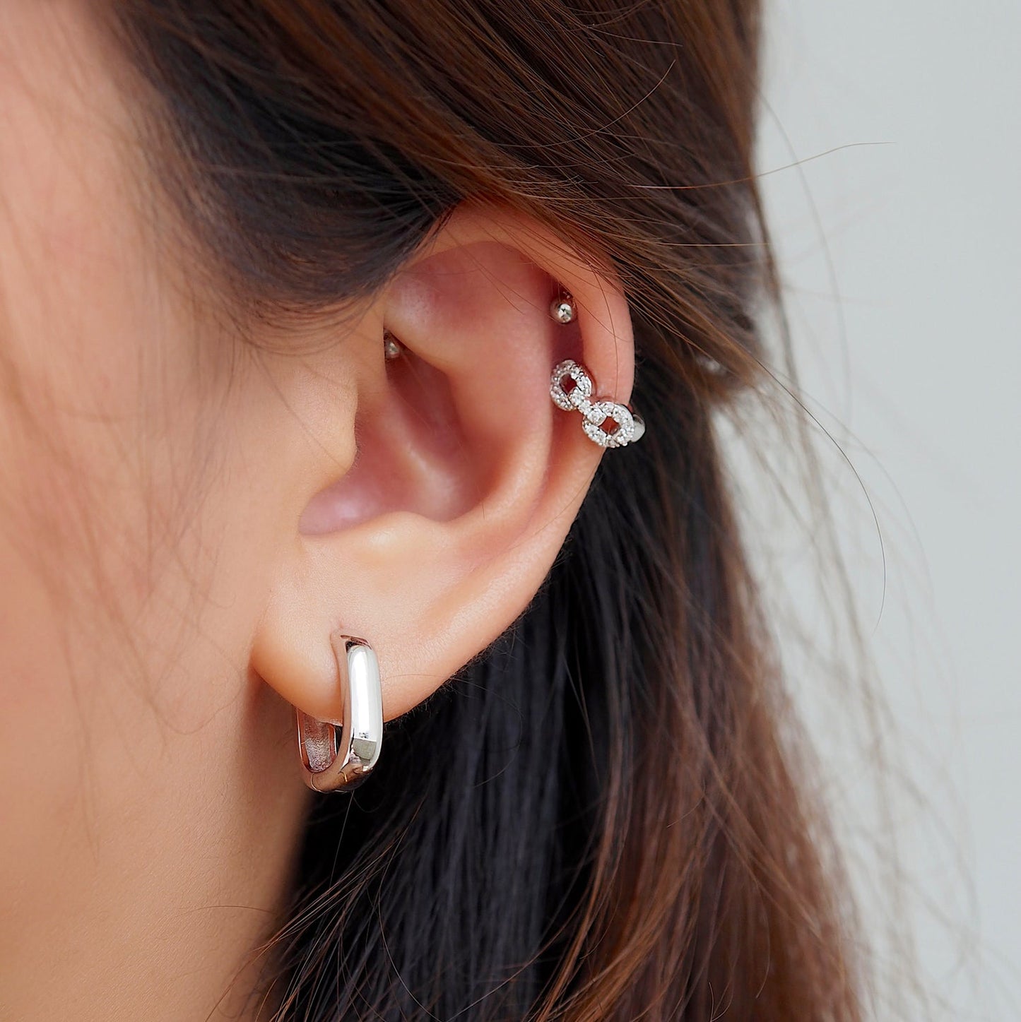 Pavé Cable Chain Huggie Earrings