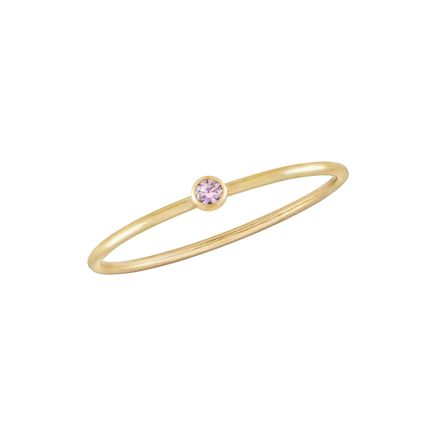 Mini Pink Bezel Ring