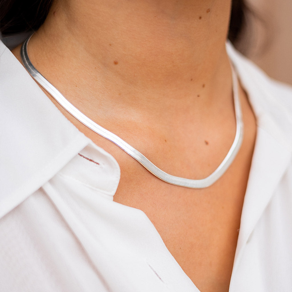 Sterling silver 5mm herringbone chain