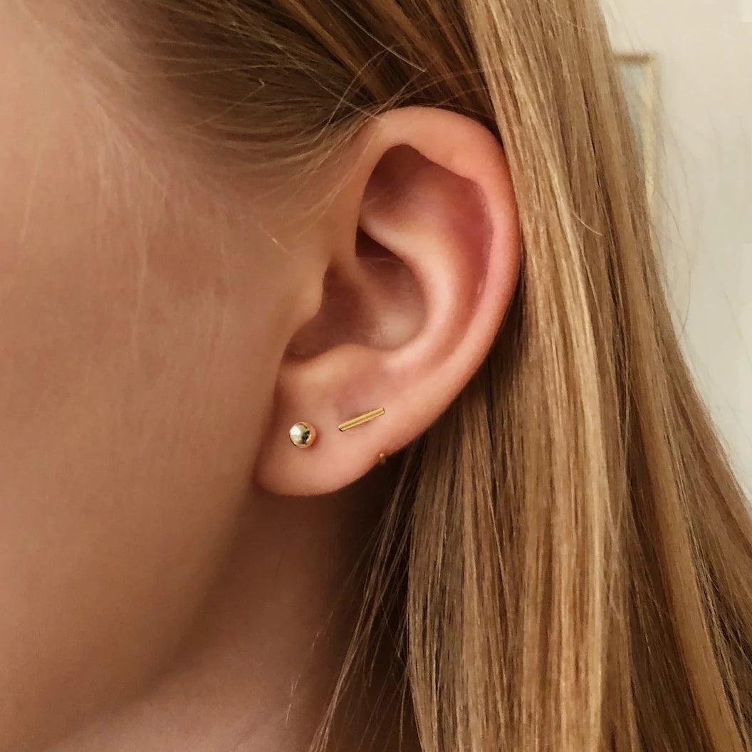 14KGF Ball Stud Earrings