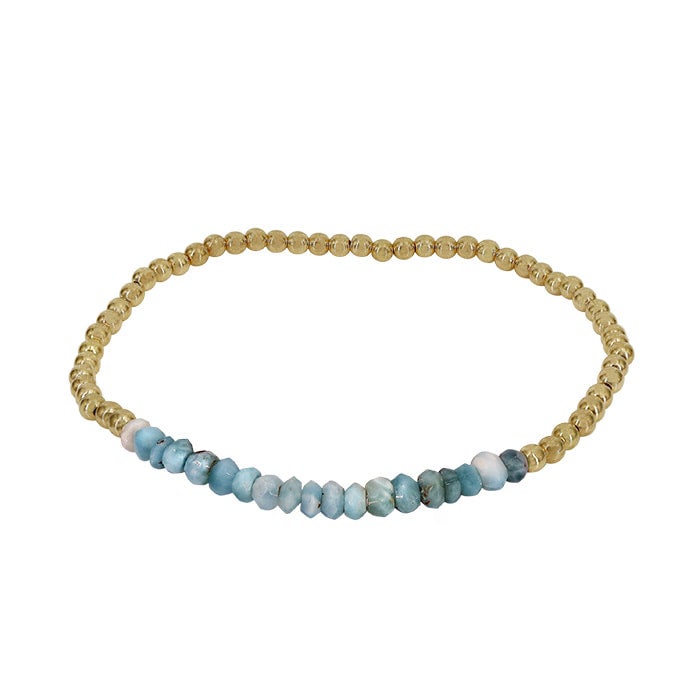 14KGF 3mm bead bracelets with gemstones