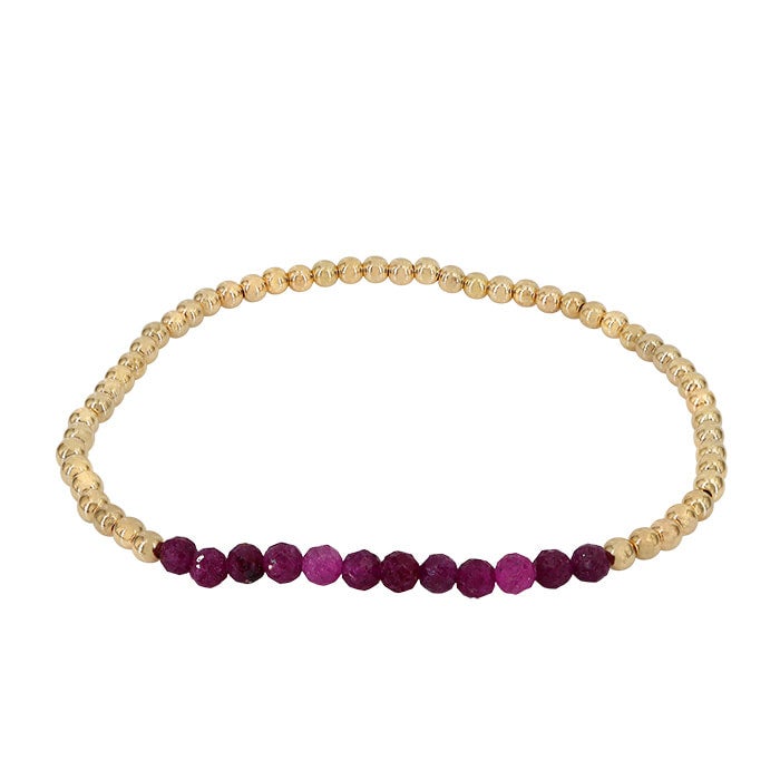14KGF 3mm bead bracelets with gemstones