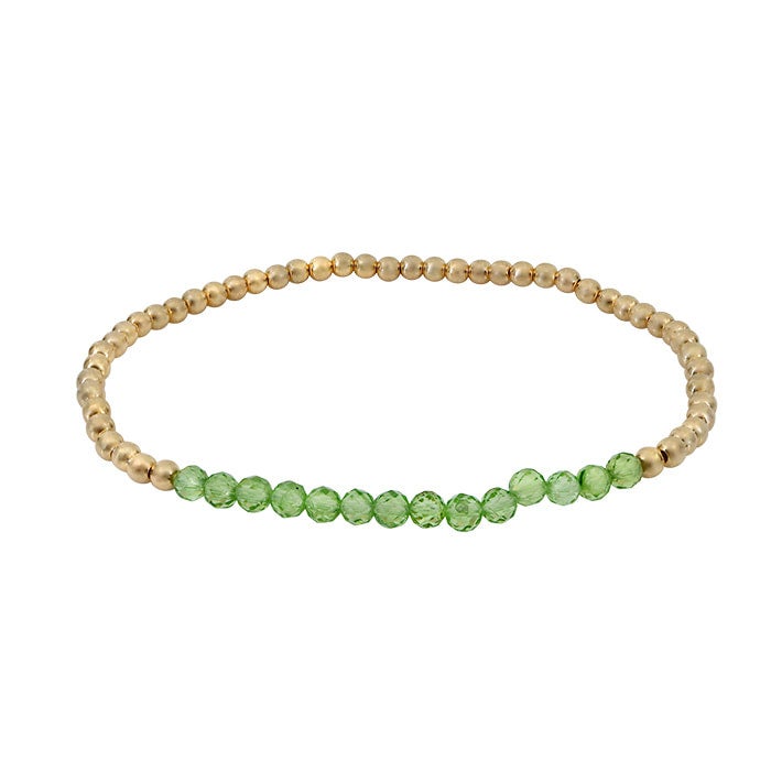 14KGF 3mm bead bracelets with gemstones