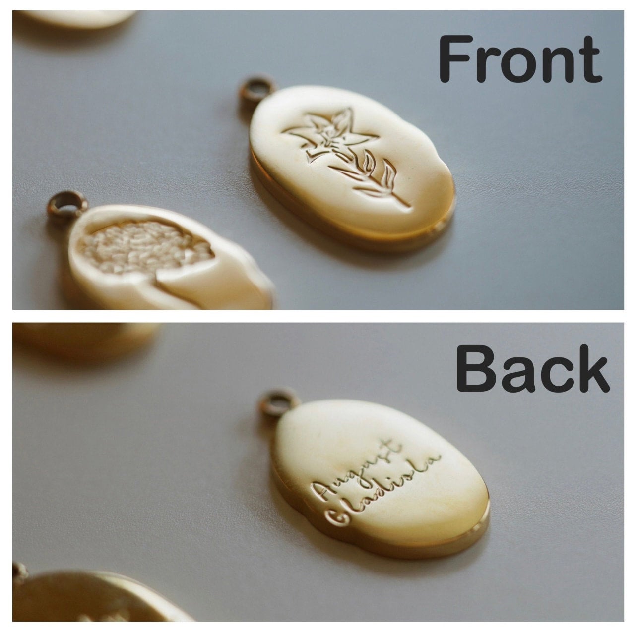 Oval Birth Flower Necklace