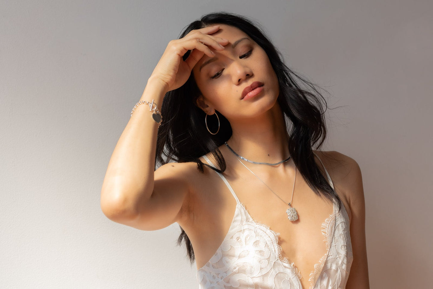 Sterling silver 3.5mm herringbone chain necklace