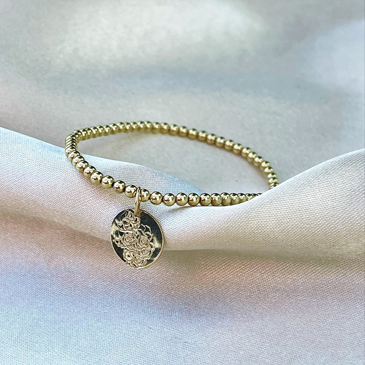 14KGF Bouquet of Roses Bracelet