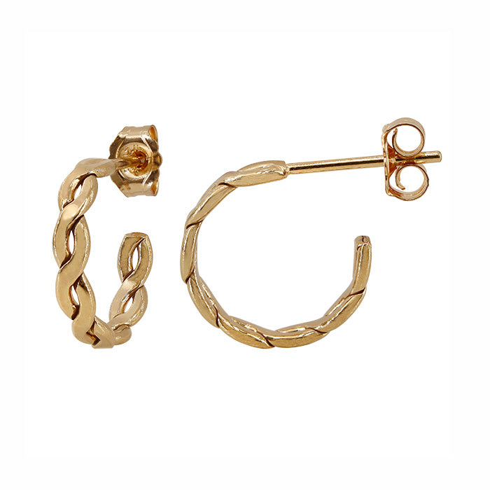 14KGF Woven Hoop earrings