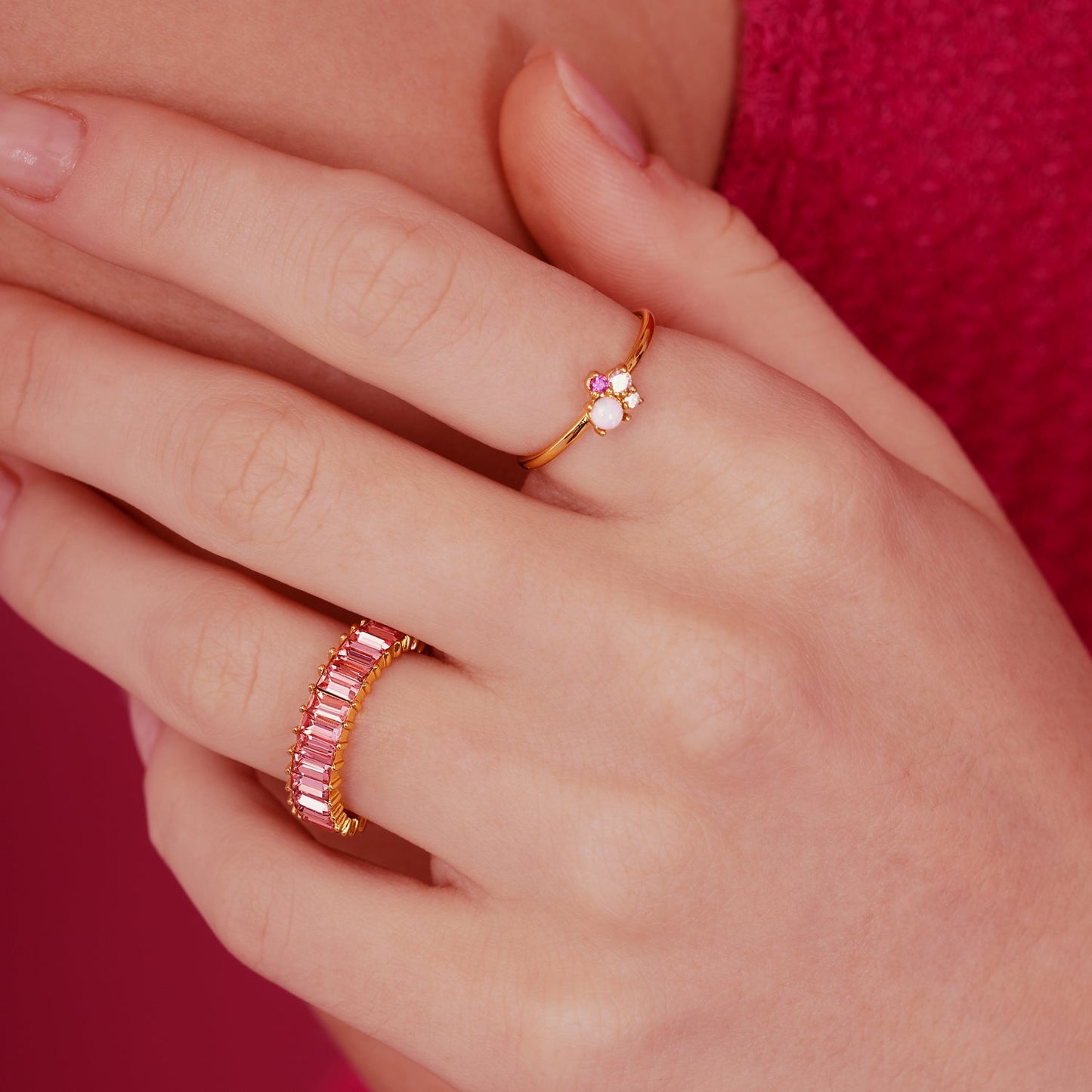 Ruby Sparkles Gold Ring