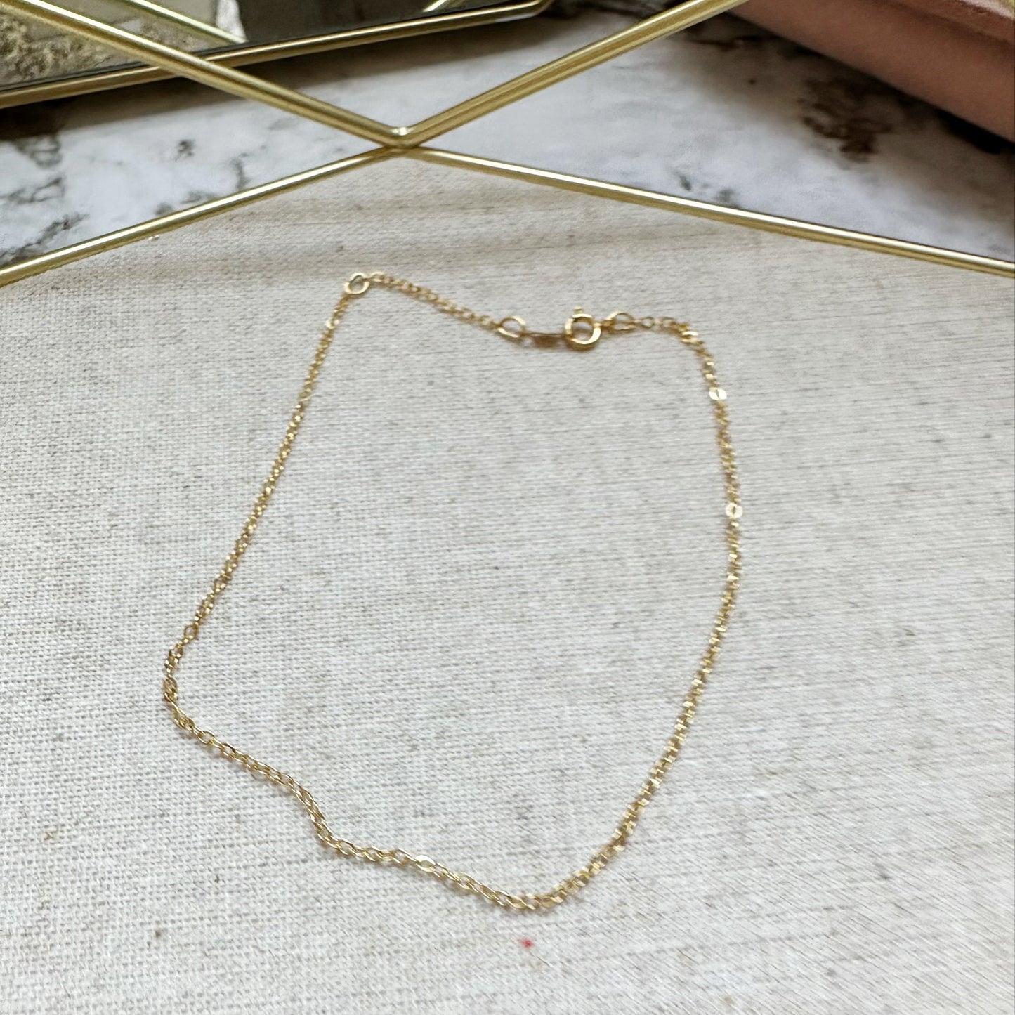 14KGF Oval Link Anklet