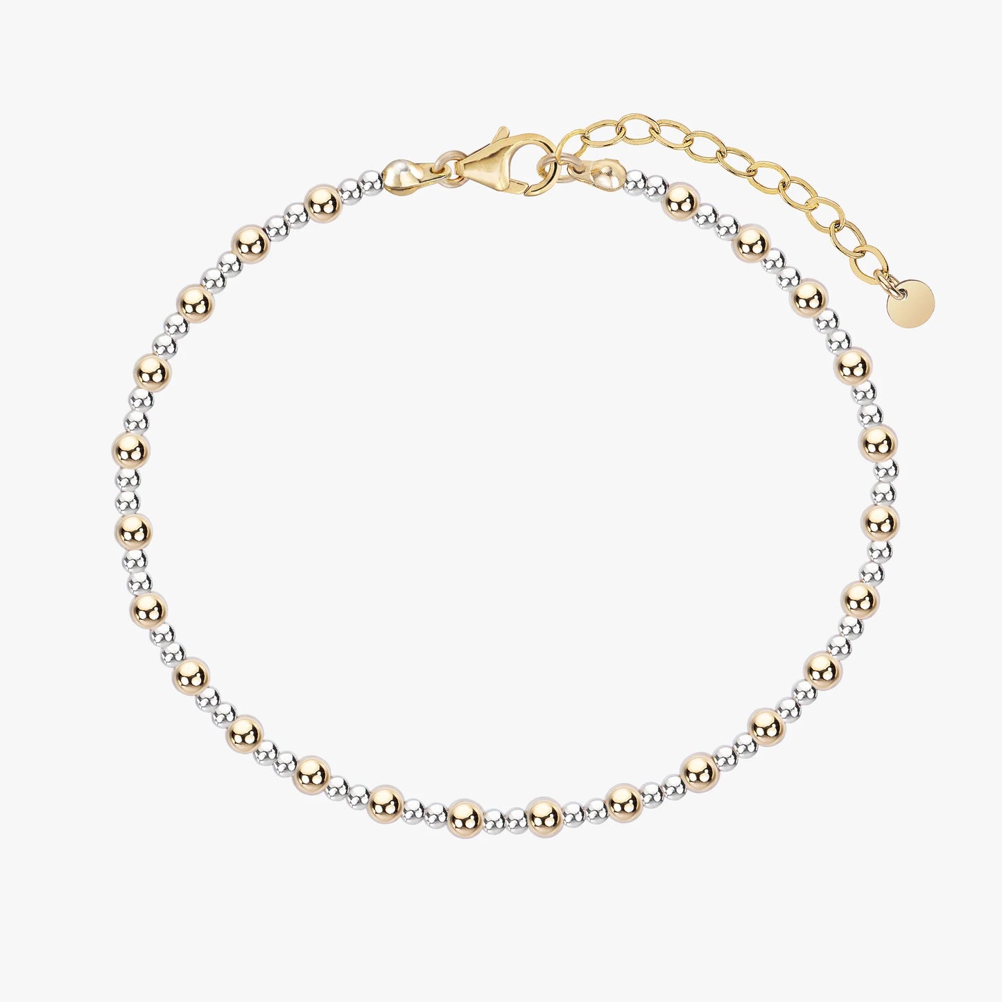 Two Tone Pave Bead Bracelet