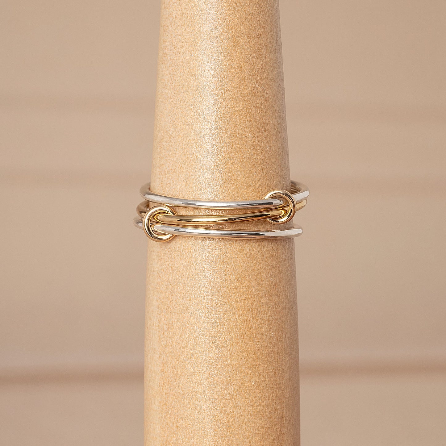 Two Tone Linked Stacker Ring