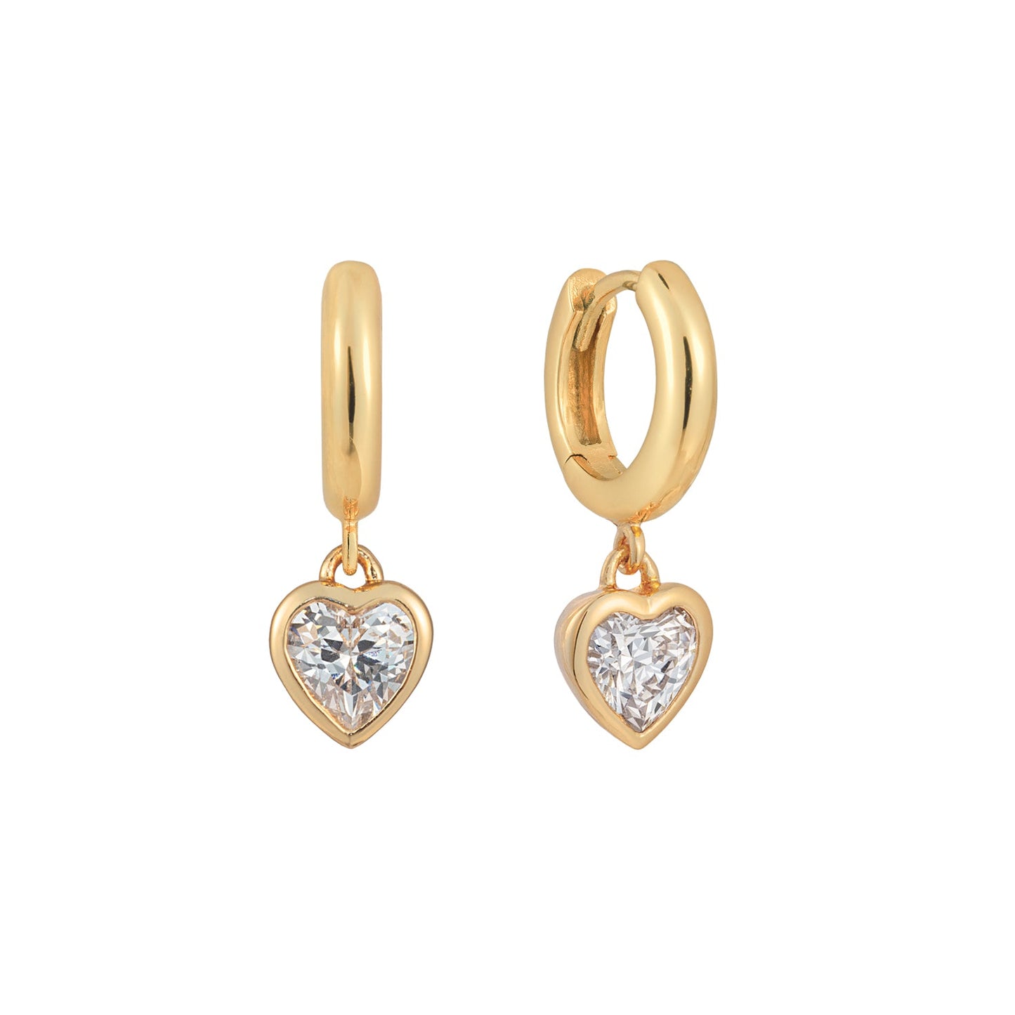 Sparkle Heart Hoop Earrings