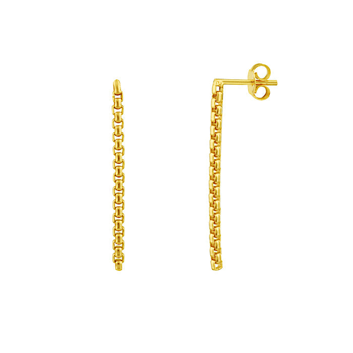 Link Chain Drop Stud Earrings