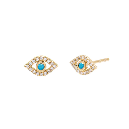 Evil Eye Turquoise Stud Earrings