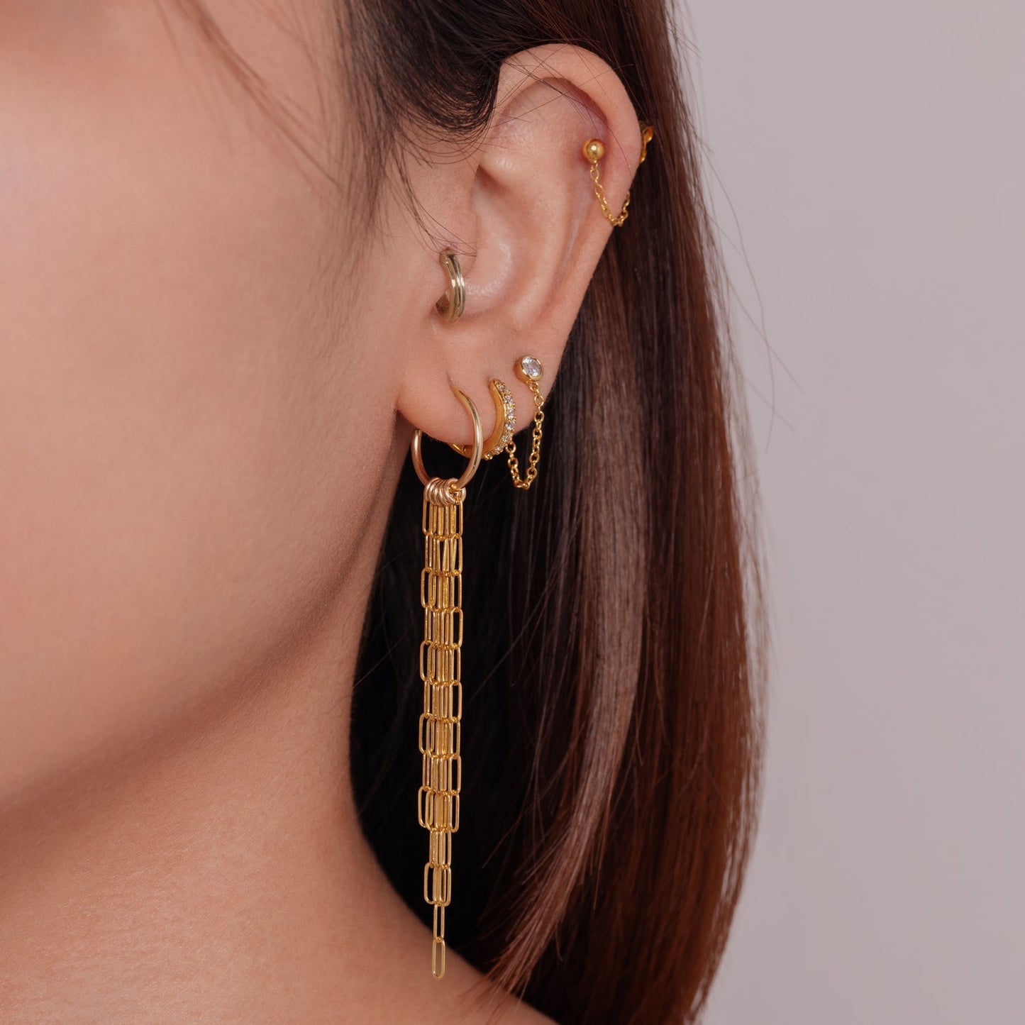 Dainty Paperclip Chandelier Earrings