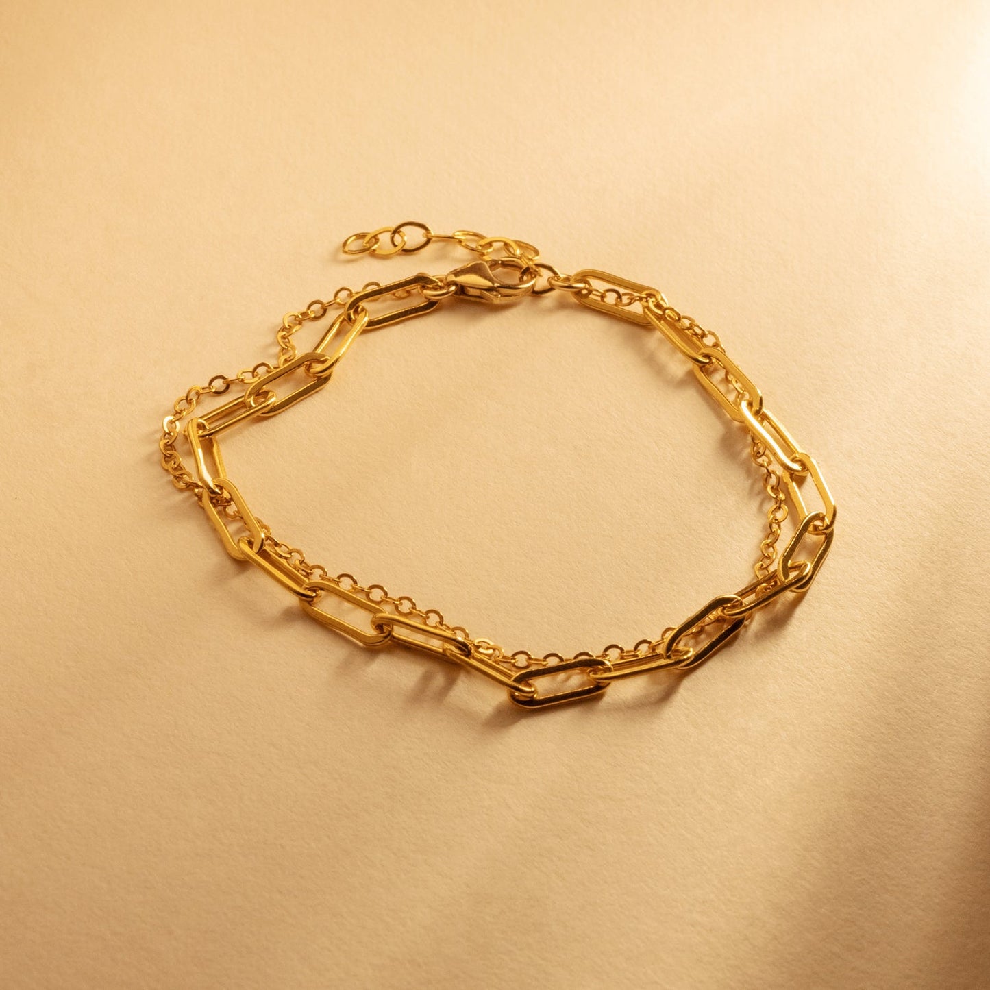 Paperclip Double Chain Bracelet