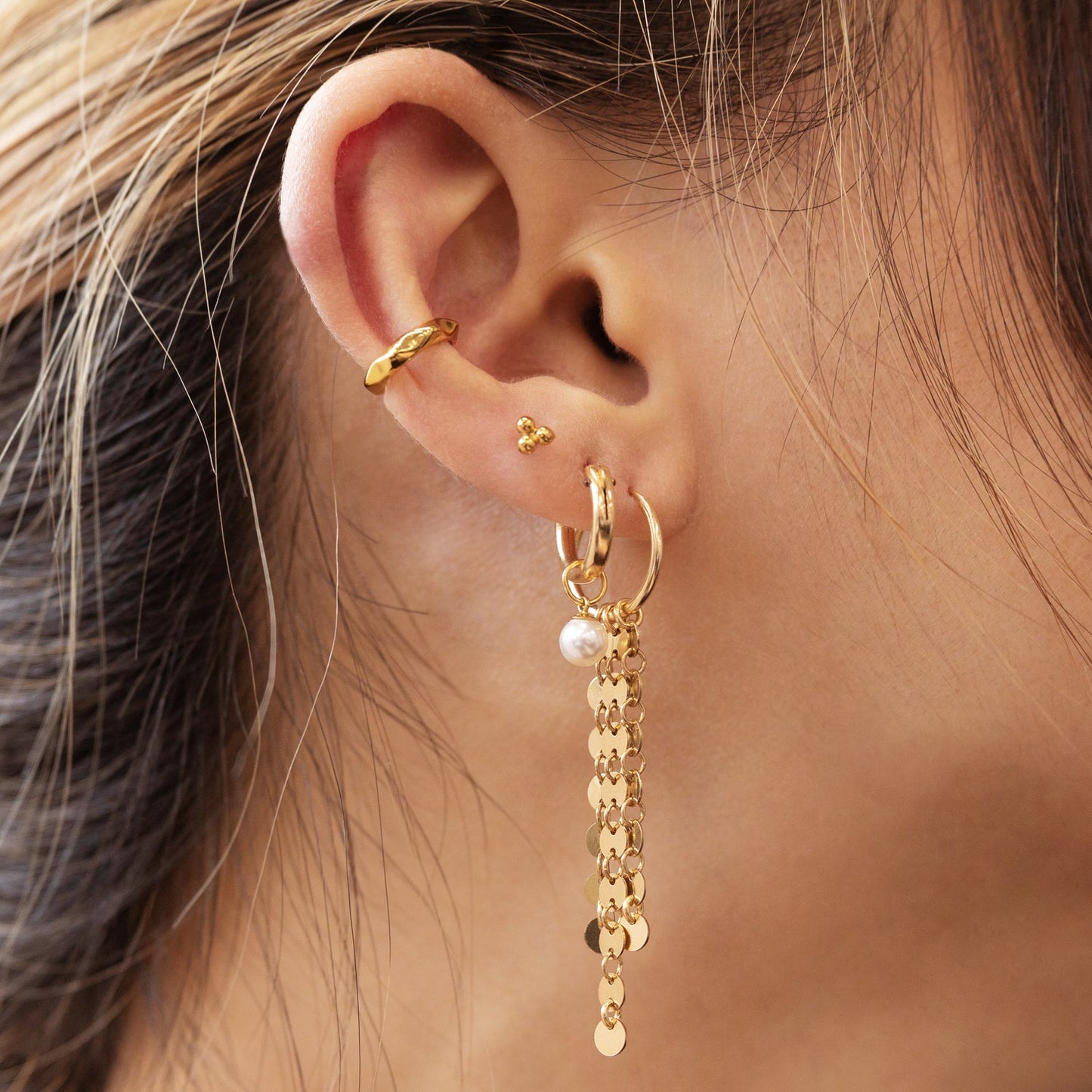 Itty Bitty Disc Chandelier Earrings