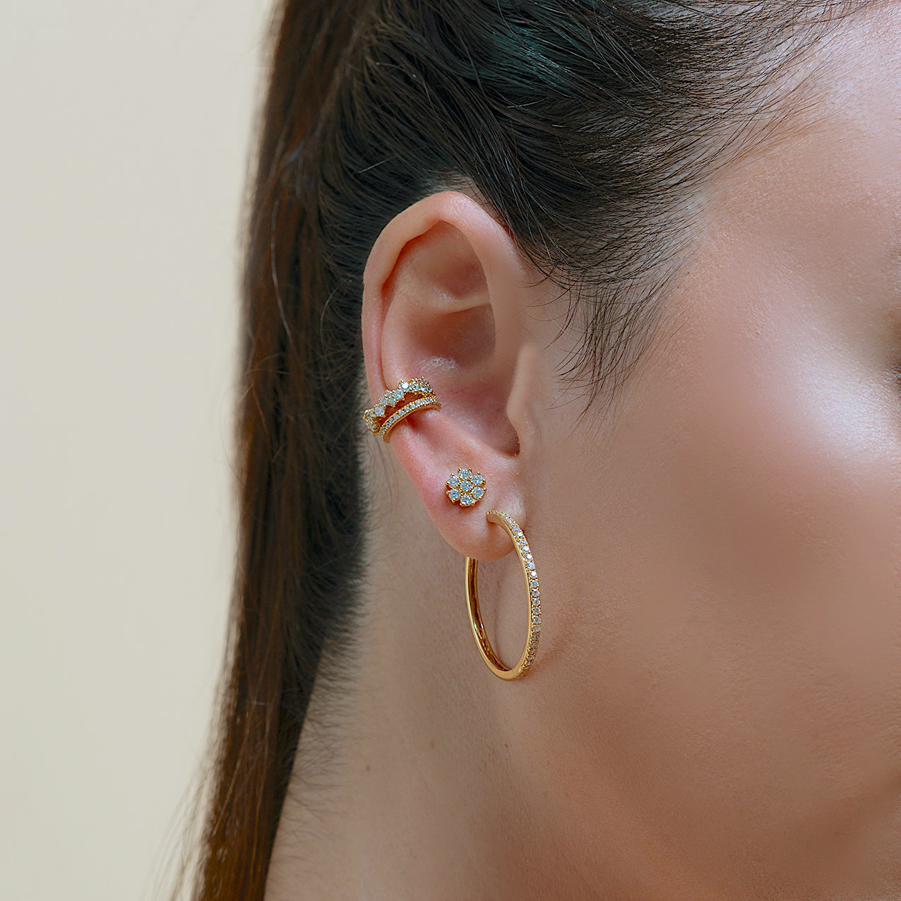 Pave Big Hoop Earrings