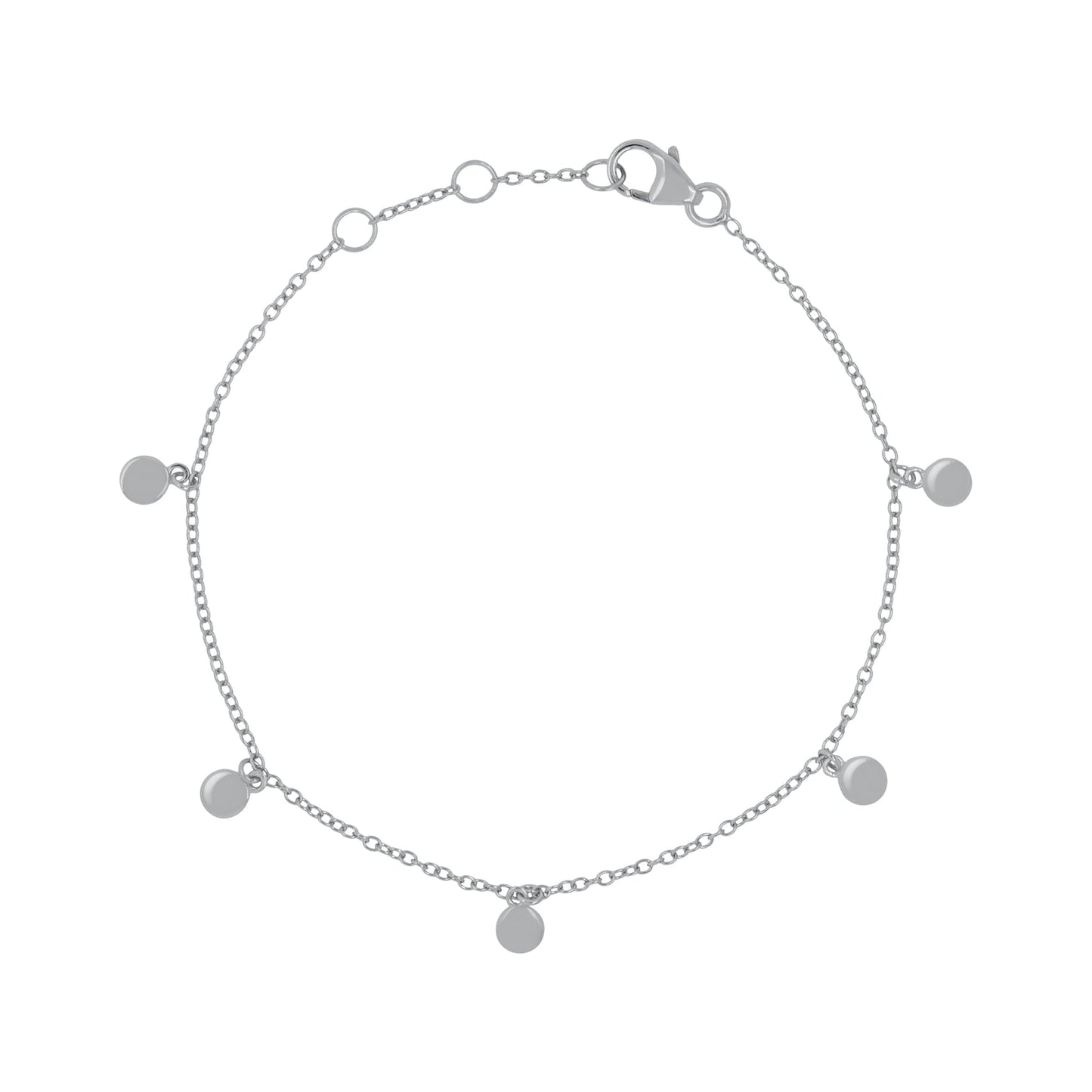 Shaker Mirror Disc Charm Bracelet