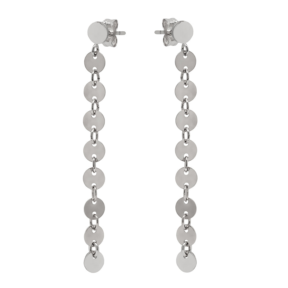 Coin Disc Long Earrings