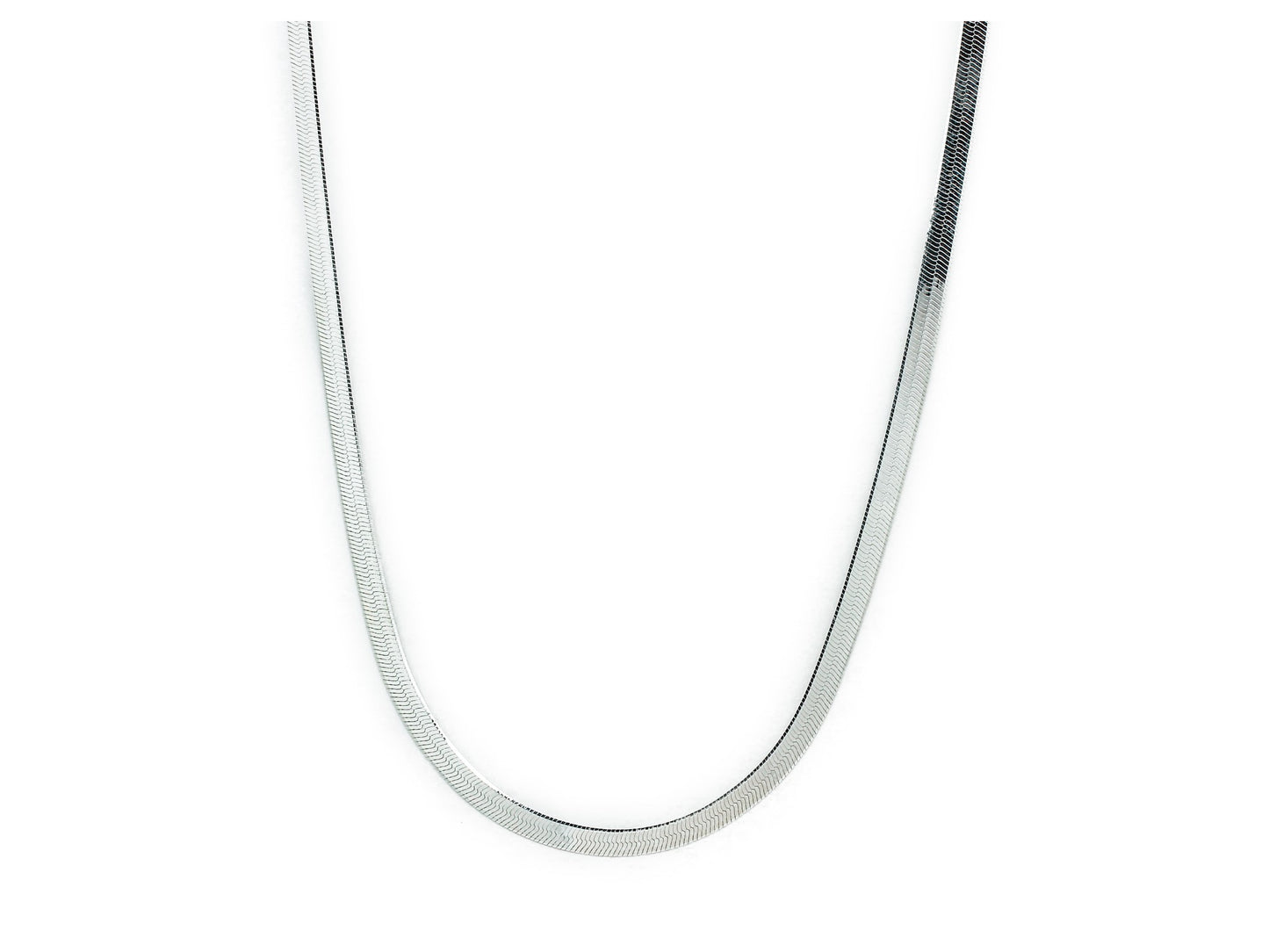 Sterling silver 3.5mm herringbone chain necklace