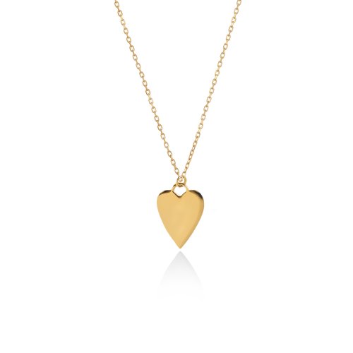10K Gold Plain Elongated Heart Necklace