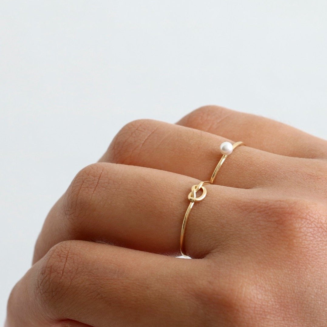 Mini Pearl Ring Gold