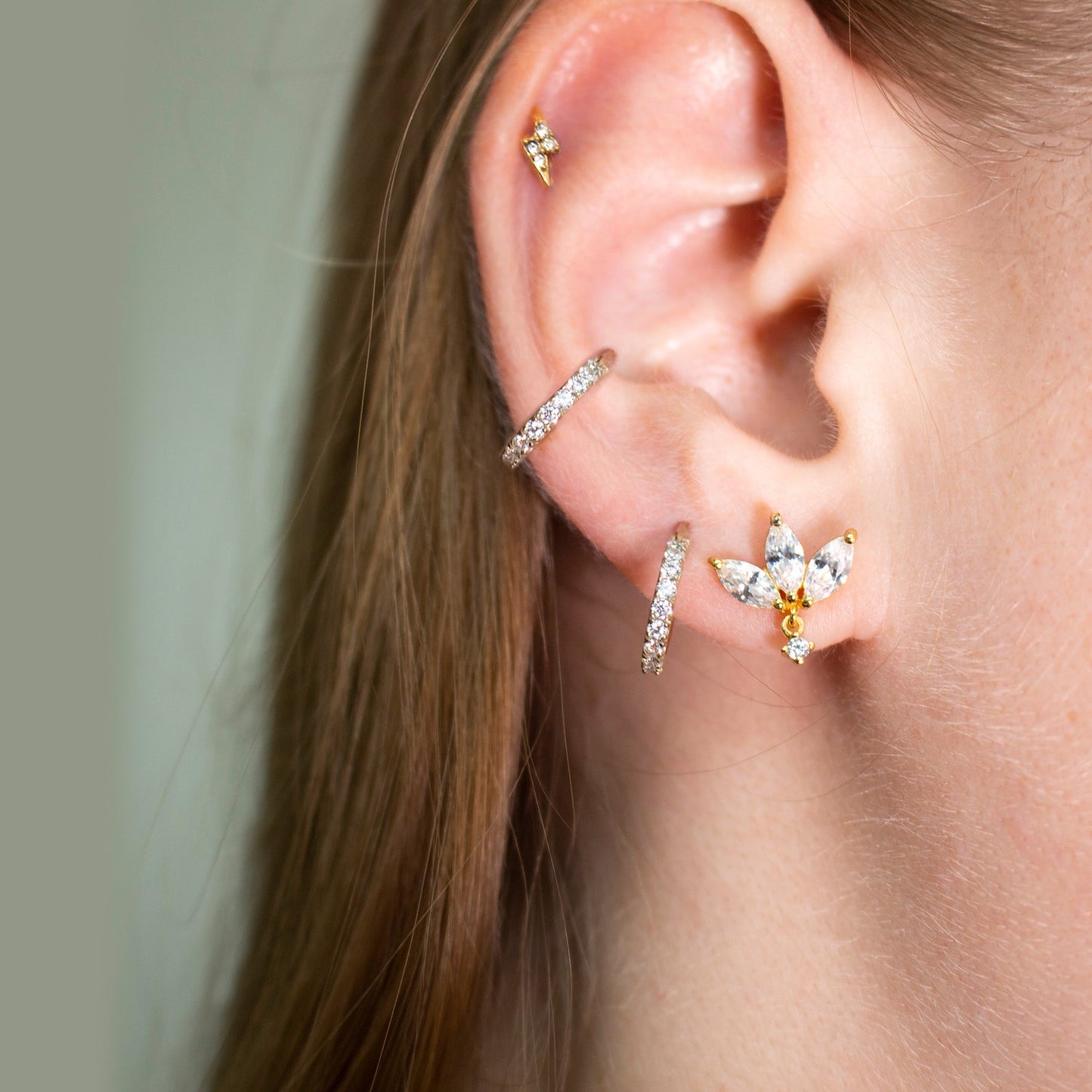 Sparkly Marquise Dangle Stud Earrings