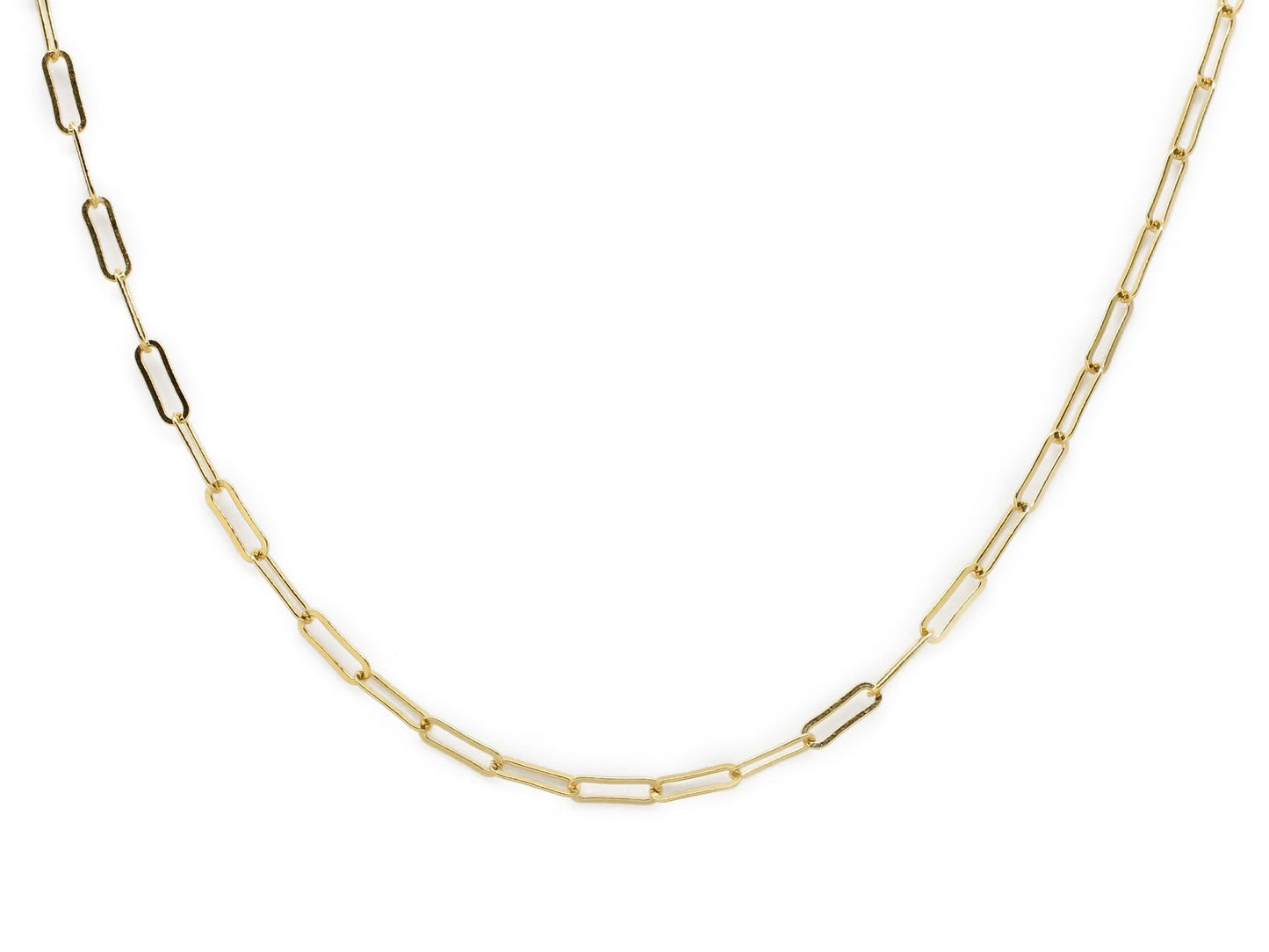 14KGF Dainty Paperclip Necklace