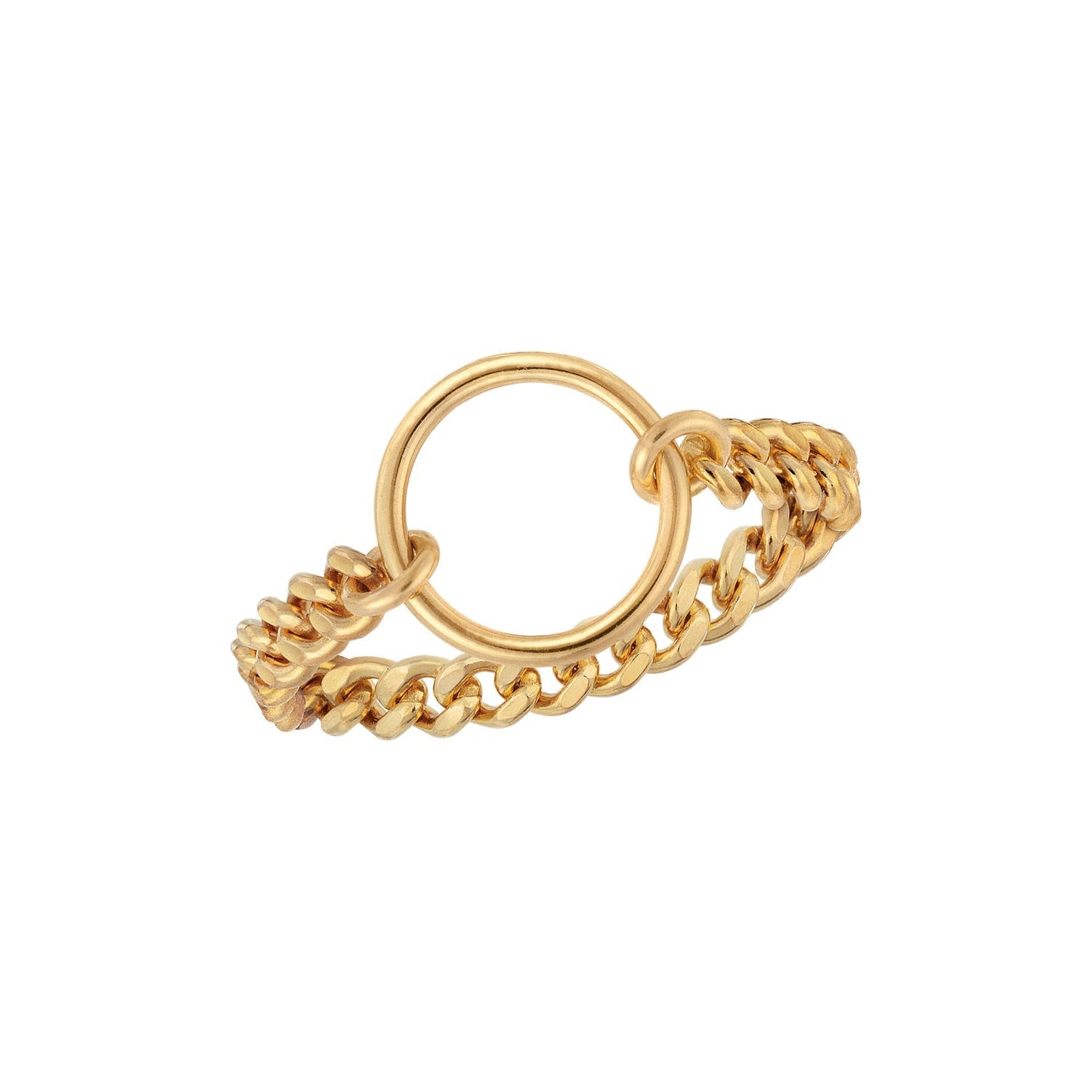 Open Circle Chain Gold Ring