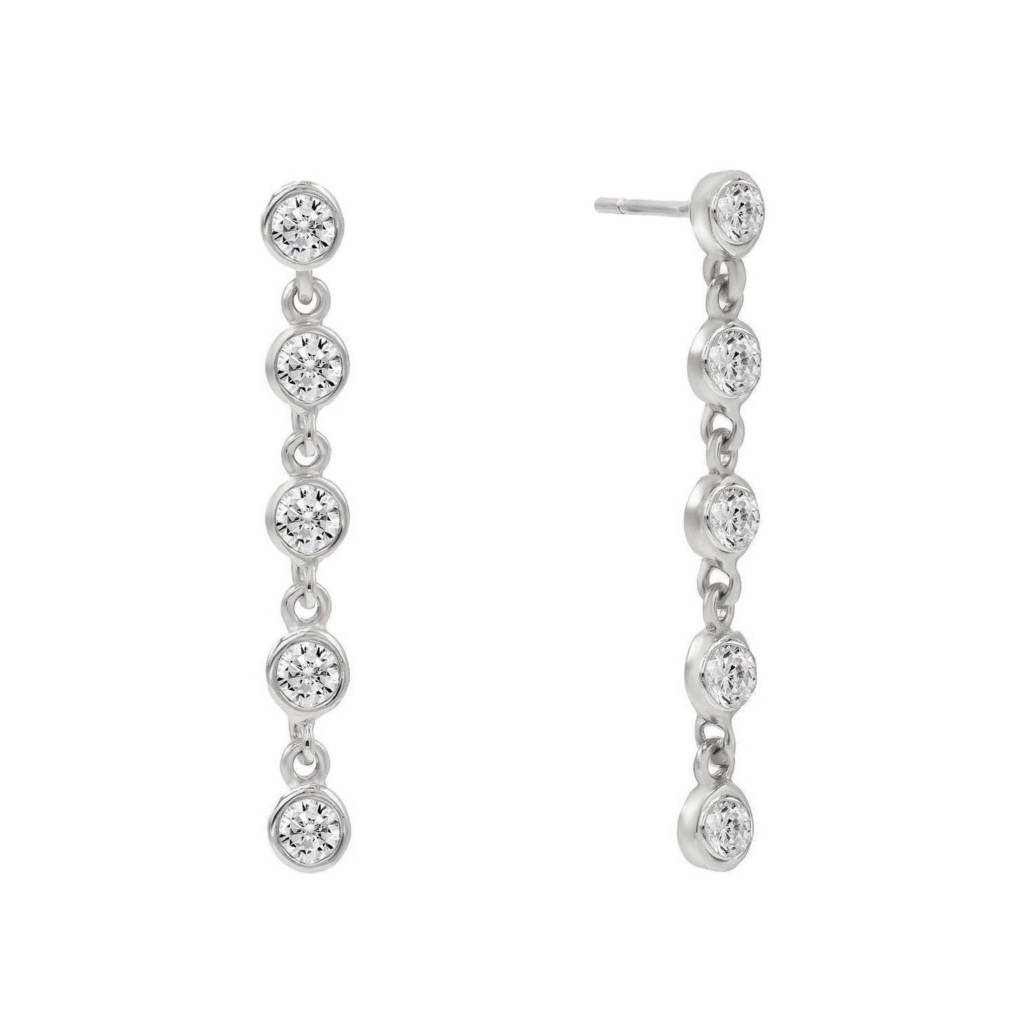 Cinq Bezel Stud Earrings