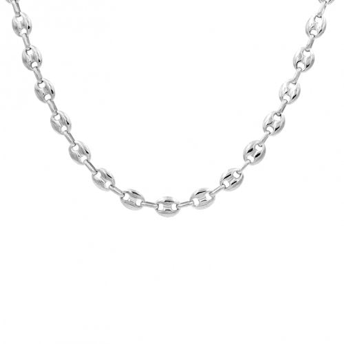 Sterling Silver Puffed Gucci-Style Chain Necklace