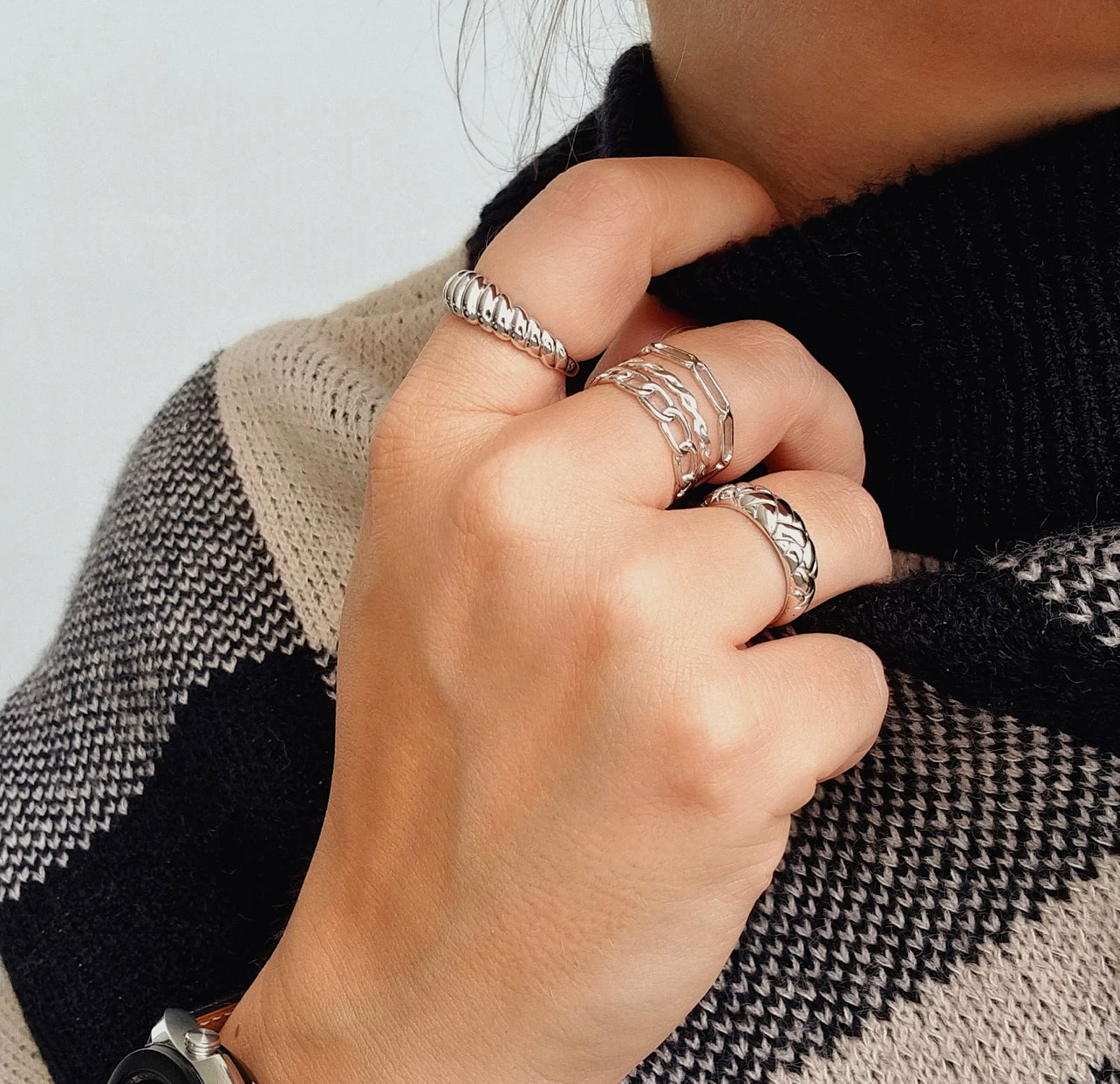 Croissant Dome Ring Silver