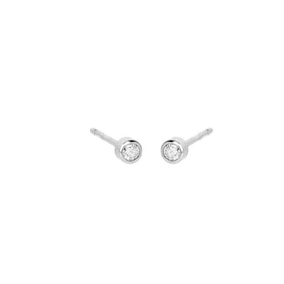 Mini Bezel Stud Earrings