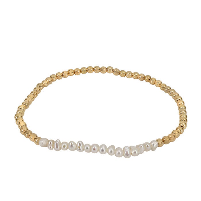 14KGF 3mm bead bracelets with pearls