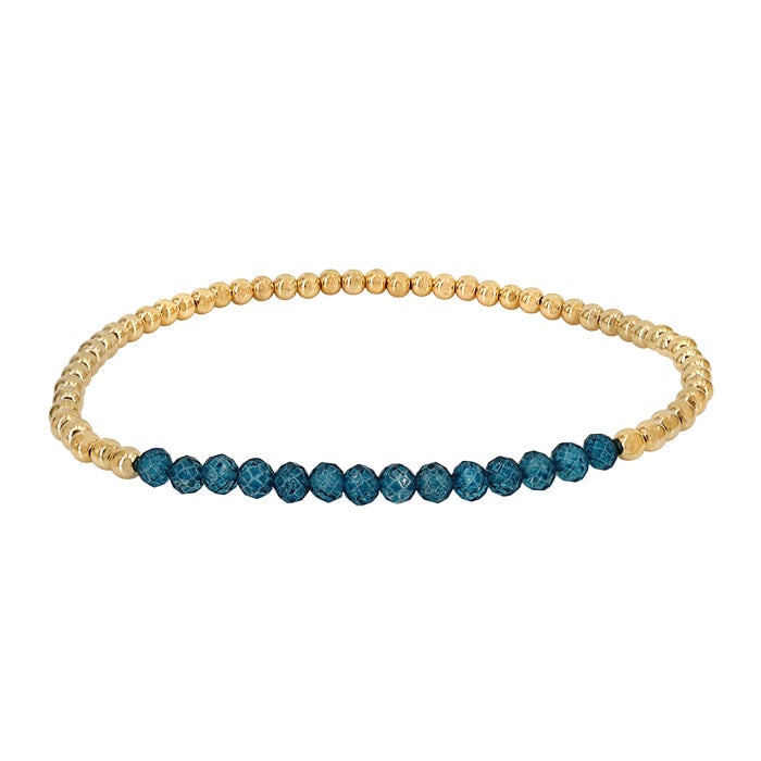 14KGF 3mm bead bracelets with gemstones