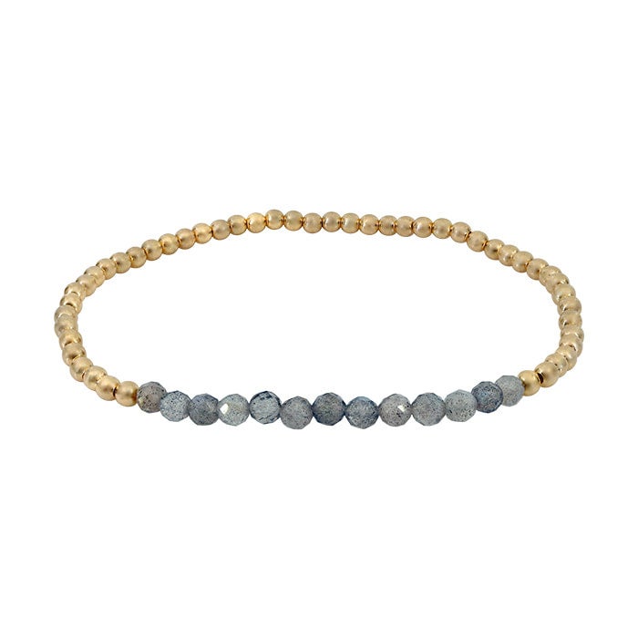 14KGF 3mm bead bracelets with gemstones