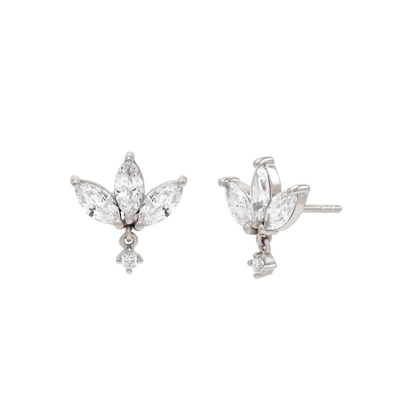 Sparkly Marquise Dangle Stud Earrings