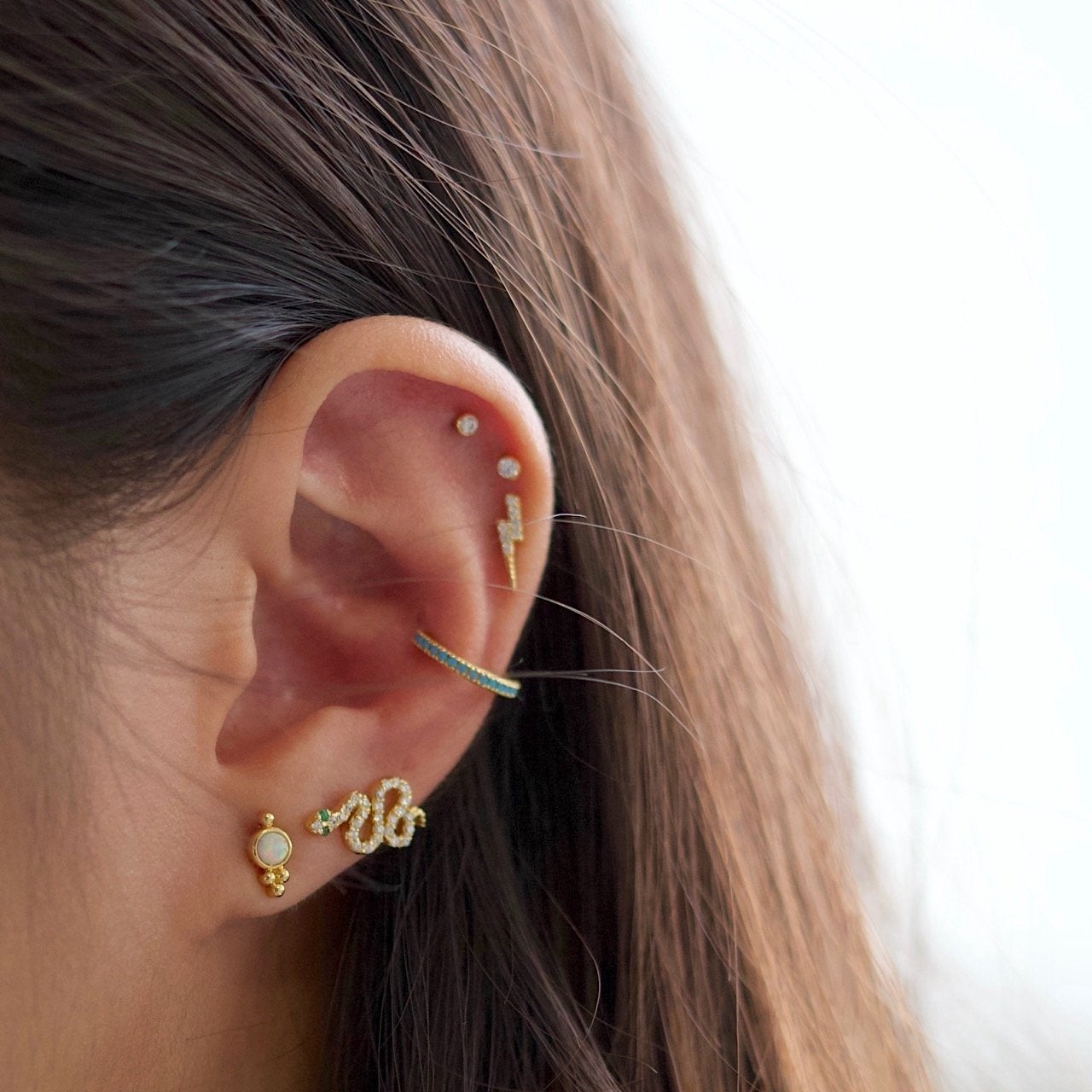 Sparkly Small Birthstones Stud Earrings