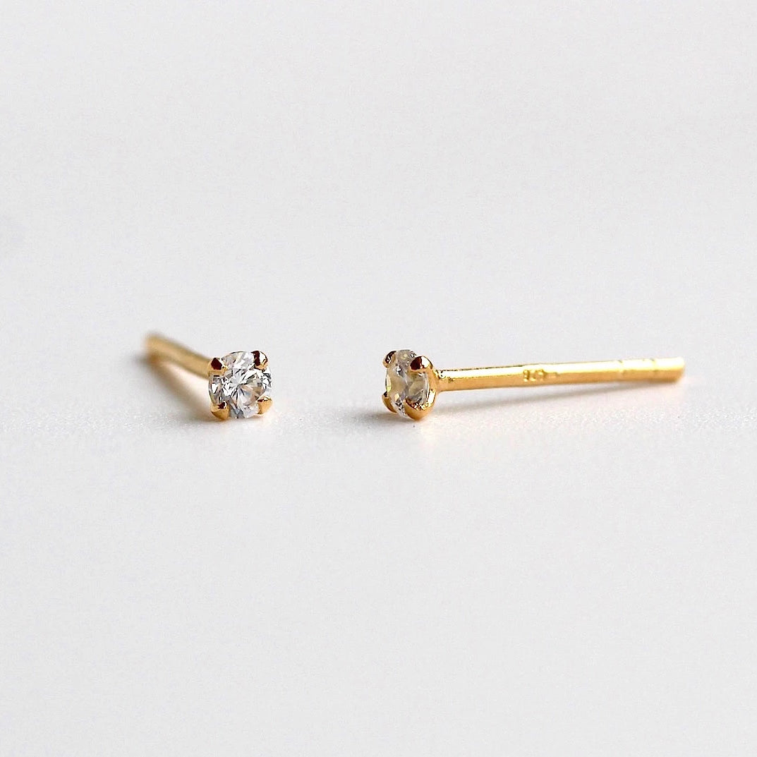 Sparkly Tiny Stud Earrings 2.5mm