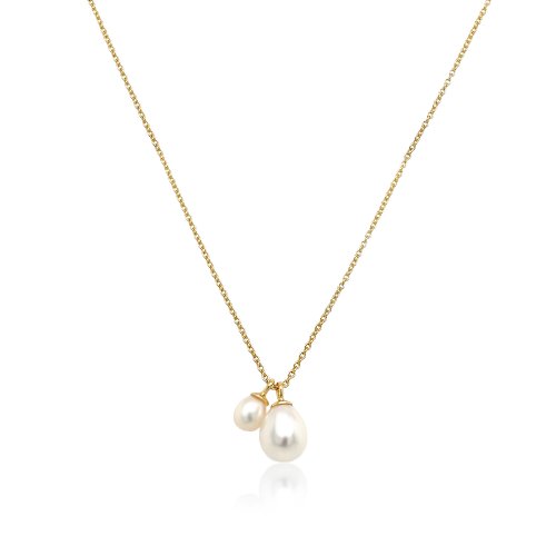 Double Pearl Drop Necklace